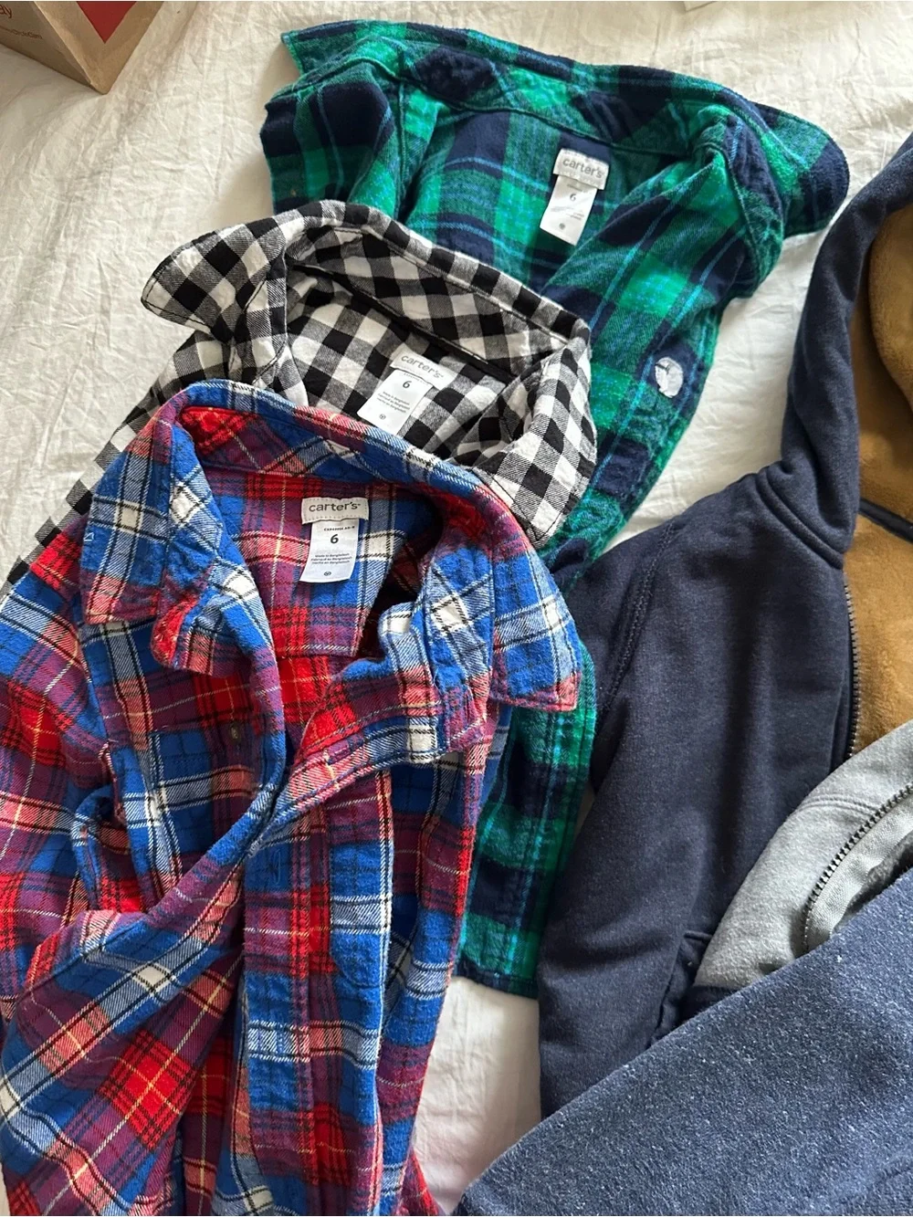 Boys Size 6 - Sweatshirts and Flannel Button Down Shirts